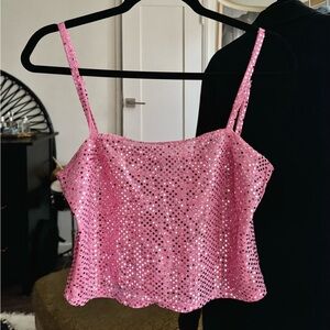 Pink Sequin Women's Top
